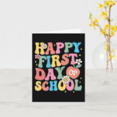 Carte Joyeux premier jour de l'école enseignant garçons  (Fleur jaune)