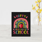 Carte Joyeux Premier Jour De L'École Professeur Arc En C (Fleur jaune)