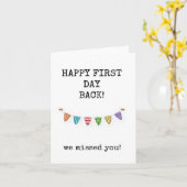 Carte Joyeux Premier Jour De Retour, Nous Vous Avons Man (Fleur jaune)