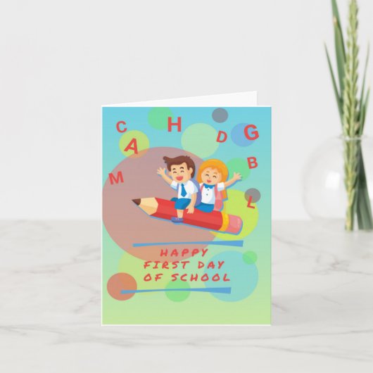 Carte Joyeux premier jour d'école (Devant)