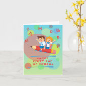 Carte Joyeux premier jour d'école (Fleur jaune)