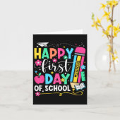 Carte Joyeux premier jour d'école Crayon Enseignant Enfa (Fleur jaune)