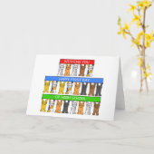 Carte Joyeux premier jour du lycée de chats caricaturaux (Fleur jaune)