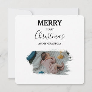 Carte Joyeux premier Noël comme ma grand-mère 2 photos b
