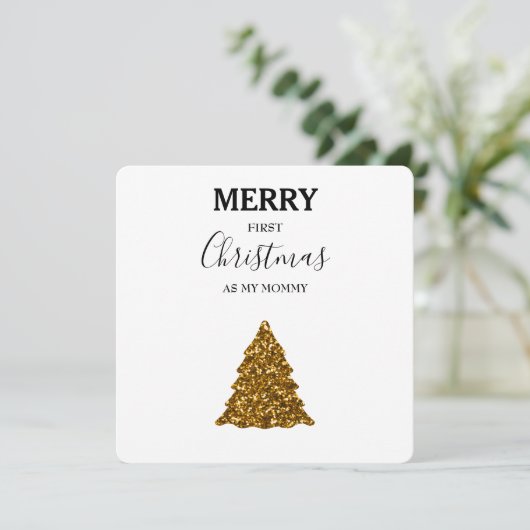 Carte Joyeux Premier Noël Comme Ma Maman - Parties scint (Debout devant)