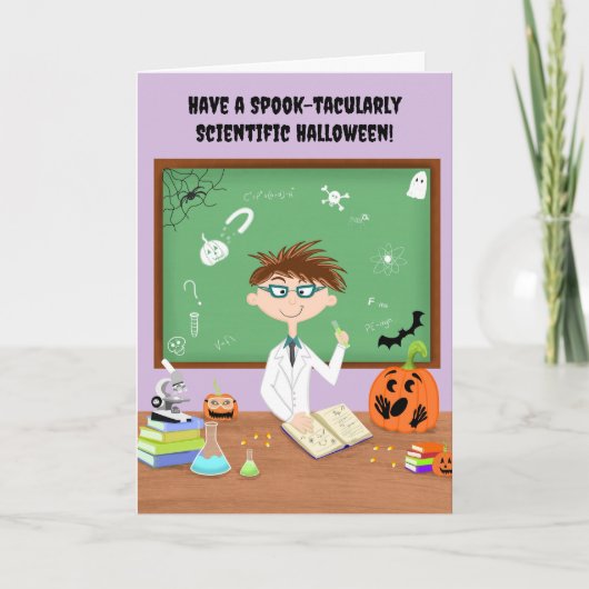 Carte Joyeux professeur de sciences Halloween (Devant)