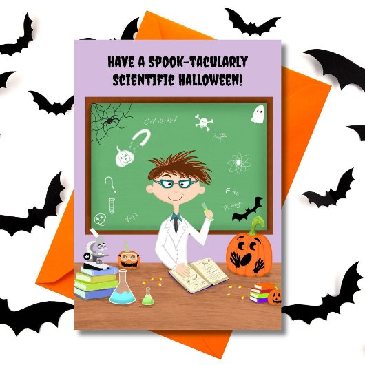 Carte Joyeux professeur de sciences Halloween