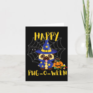 Carte Joyeux Pug-O-Ween Drôle de Chien Pug Halloween
