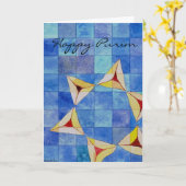 Carte Joyeux Purim (Fleur jaune)