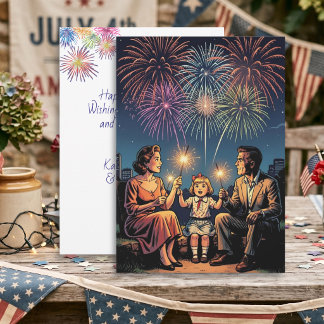 Carte Joyeux Quatre Juillet avec message personnalisé V