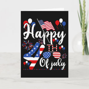 Carte Joyeux Quatre Juillet Patriotique Drapeau Américai