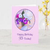 Carte Joyeux quatre-vingt-treizième anniversaire avec (Fleur jaune)