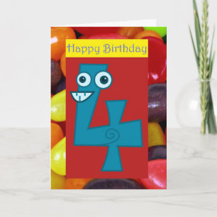 Carte Joyeux quatrième anniversaire 4e anniversaire à qu