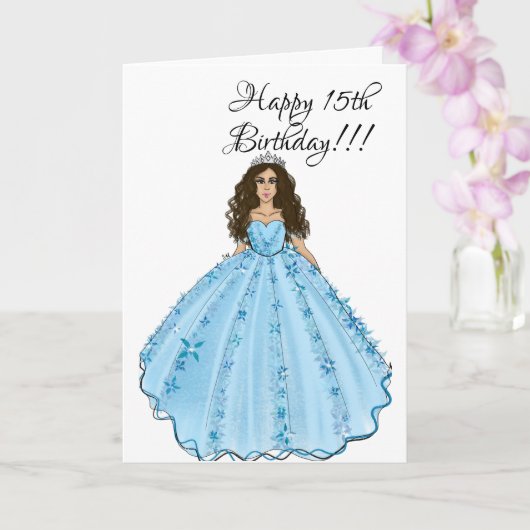 Carte Joyeux Quinceanera 15e anniversaire (Orchidée)