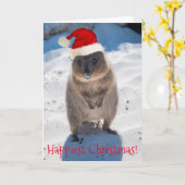 Carte Joyeux Quokka Noël et Nouvel An (Fleur jaune)