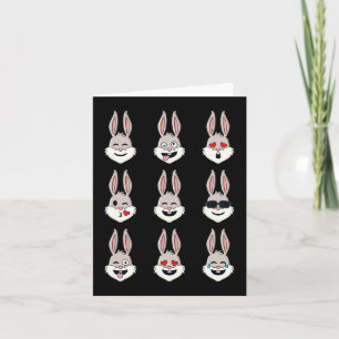 Carte Joyeux Rabbit de Pâques Face Émotions Fun Boys Gir