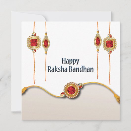 Carte Joyeux Raksha Bandhan, pierre rouge (Devant)