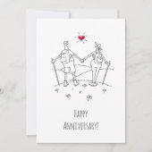 Carte Joyeux Randonnée Mariage Anniversaire Red Heart (Devant)
