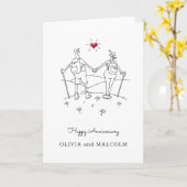 Carte Joyeux Randonnée Mariage Anniversaire Red Heart (Fleur jaune)