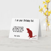 Carte Joyeux Rat d'Anniversaire (Fleur jaune)