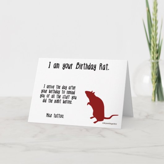 Carte Joyeux Rat d'Anniversaire (Devant)