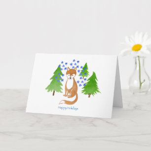 Carte Joyeux Renard des Vacances dans les Bois.