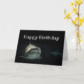Carte Joyeux requin d'anniversaire rampant Funny Anniver (Fleur jaune)