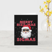 Carte Joyeux Rizz Mas Sigmas Père Noël Noël (Fleur jaune)