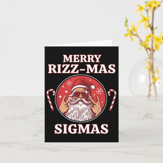 Carte Joyeux Rizz Noël Sigmas- Gen Alpha Collège Chr (Fleur jaune)