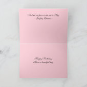 Carte Joyeux Rose anglais rose d'anniversaire (Intérieur)
