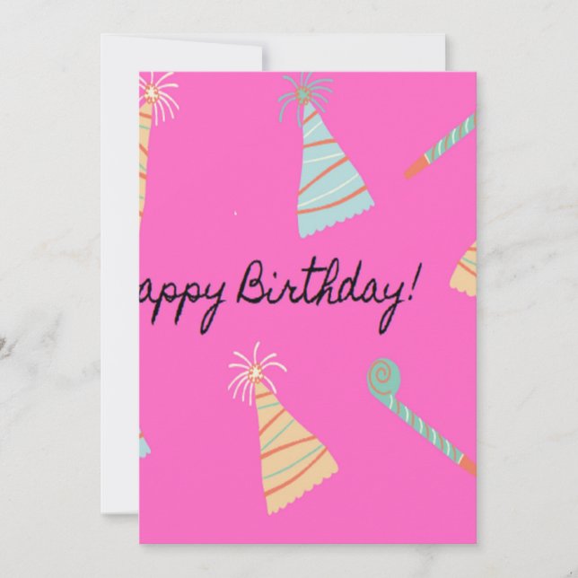 Carte Joyeux rose anniversaire (Devant)