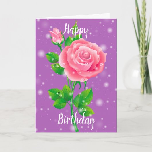 Carte Joyeux Rose d'anniversaire (Devant)
