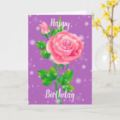 Carte Joyeux Rose d'anniversaire (Fleur jaune)