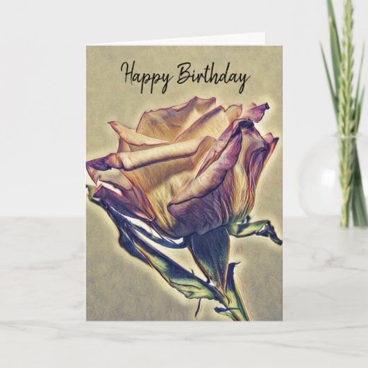 Carte Joyeux Rose d'anniversaire (Devant)