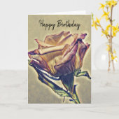 Carte Joyeux Rose d'anniversaire (Fleur jaune)