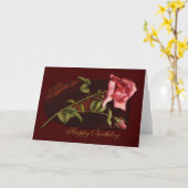 Carte Joyeux Rose d'anniversaire (Fleur jaune)