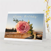 Carte Joyeux Rose d'anniversaire (Fleur jaune)