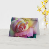 Carte Joyeux Rose d'anniversaire (Fleur jaune)