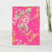 Carte Joyeux Rose d'anniversaire (Devant)