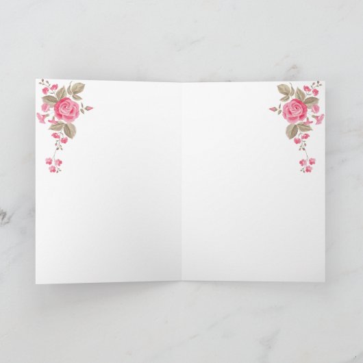 Carte Joyeux Rose d'anniversaire (Intérieur)