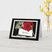 Carte Joyeux Rose d'anniversaire avec perles (Fleur jaune)