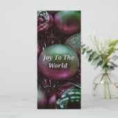 Carte Joyeux Rose Vert De Noël Moderne Au Monde (Debout devant)