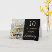Carte Joyeux roses du 10e anniversaire (Fleur jaune)
