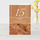 Carte Joyeux roses du 15e anniversaire (Fleur jaune)