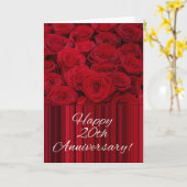 Carte Joyeux roses du 20e anniversaire (Fleur jaune)