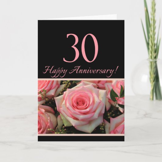 Carte Joyeux roses du 30e anniversaire (Devant)
