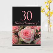 Carte Joyeux roses du 30e anniversaire (Fleur jaune)