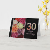 Carte Joyeux roses du 30e anniversaire (Fleur jaune)