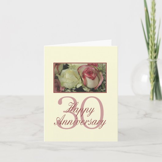 Carte Joyeux roses du 30e anniversaire (Devant)