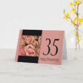 Carte Joyeux roses du 35e anniversaire (Fleur jaune)